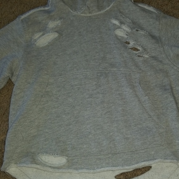 Distressed grey hoodie - Picture 2 of 4